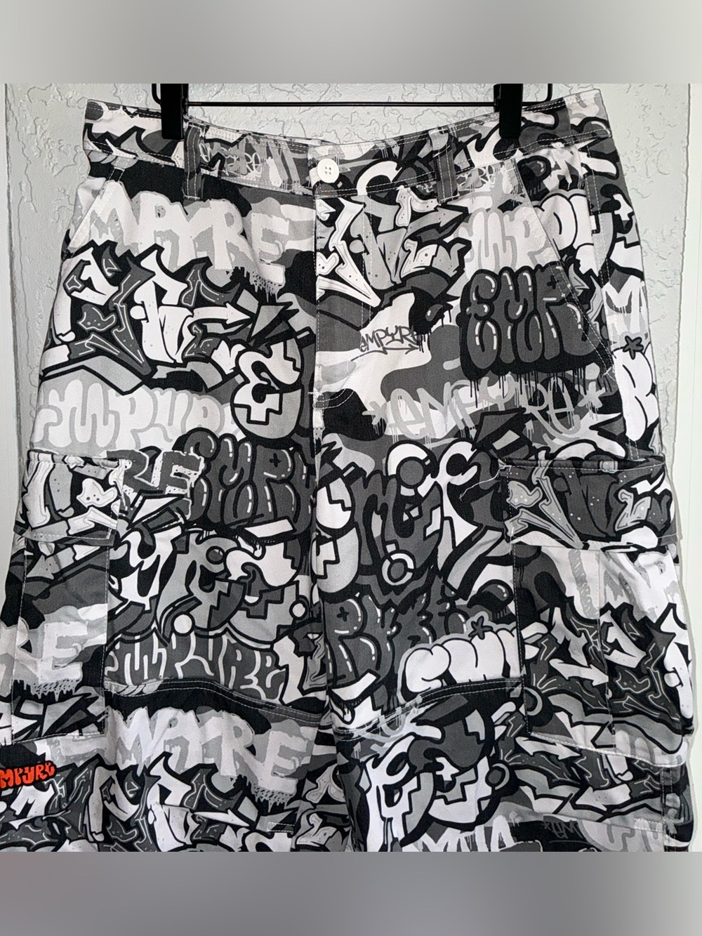 Empyre Black & Gray Graffiti Print Cargo Pants - Picture 5 of 10